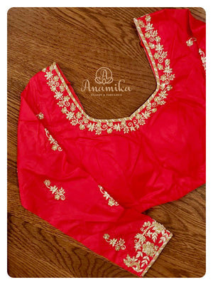 Green Patola Ikkat Saree with Red Blouse