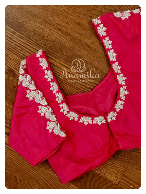 Green/Pink Gadwal Saree with Pink blouse