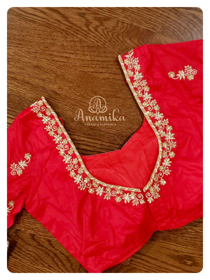 Green Patola Ikkat Saree with Red Blouse