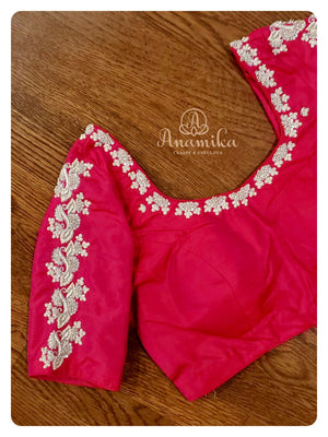 Green/Pink Gadwal Saree with Pink blouse