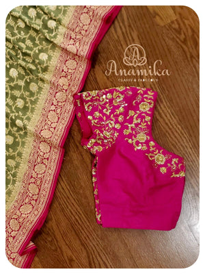 Buy online Women's Banarasi Saree With Blouse from ethnic wear for Women by  Arhi for ₹3319 at 10% off | 2024 Limeroad.com