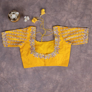 Lilac Lavender with Yellow Kanjeevaram saree