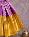 Lilac Lavender with Yellow Kanjeevaram saree