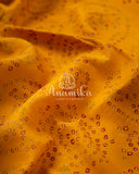 Mustard yellow Bandini Silk saree with Paithani pallu
