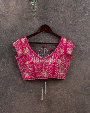 White Satin Georgette saree in beautiful Floral prints