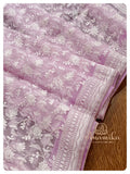 Lilac Organza saree with lilac work blouse