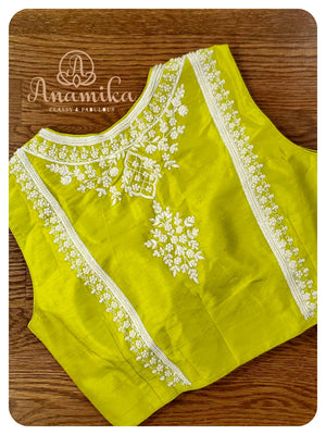 Lime Green Sleeveless Blouse
