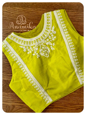 Lime Green Sleeveless Blouse