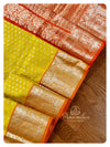 Yellow/Orange Venkatagiri Pattu Saree with work blouse