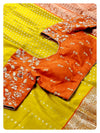 Yellow/Orange Venkatagiri Pattu Saree with work blouse