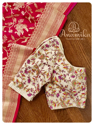 Classy Hot Pink Banarasi Saree