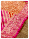 Pink banarasi chiffon saree