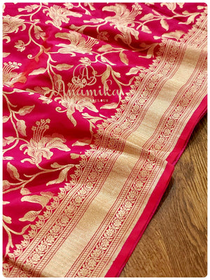 Classy Hot Pink Banarasi Saree