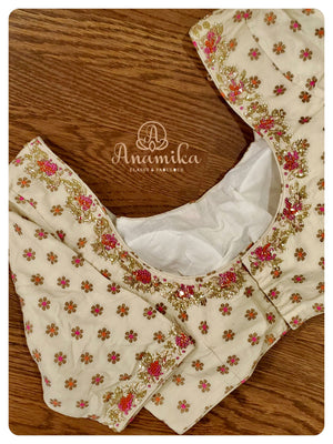 Dusty Pink georgette saree with munga silk blouse