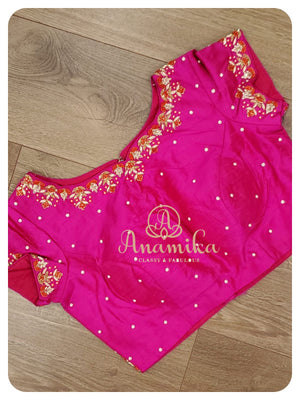 Pink banarasi chiffon saree