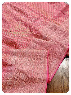 Peach Pink Kanjeevaram Saree