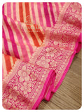 Pink banarasi chiffon saree
