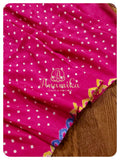 Pink Munga silk with kalamkari pallu and blouse