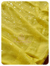 Yellow sequins georgette saree with heavy work blouse
