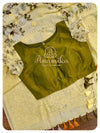 Yellow Floral Georgette with chikankari border
