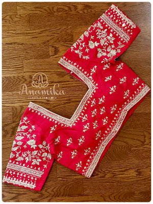 Orangish Yellow Pattu saree with red border