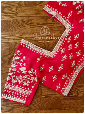 Orangish Yellow Pattu saree with red border